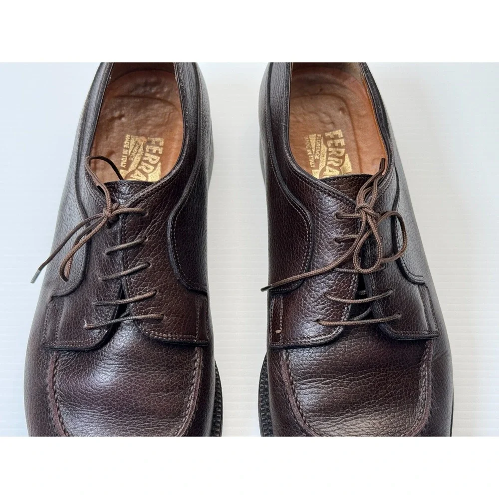 Salvatore Ferragamo Split Toe Derby Shoes‎ Mens 11 D EUC Lace-up Leather Dress